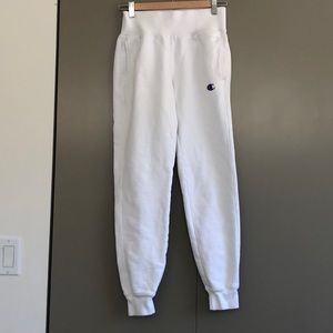 Champion Reverse Weave White Jogger Sweatpants